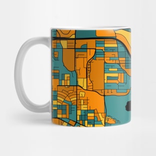 Burnaby Map Pattern in Orange & Teal Mug